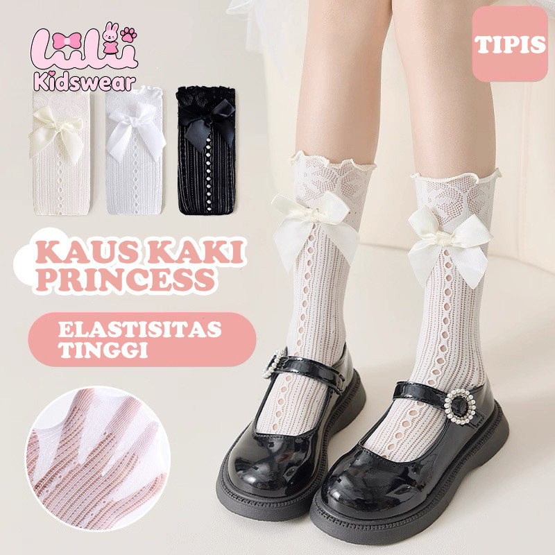 Lulu Kidswear Kaos Kaki Panjang Anak Perempuan Gabby Ruffle  stoking stocking anak perempuan stoking