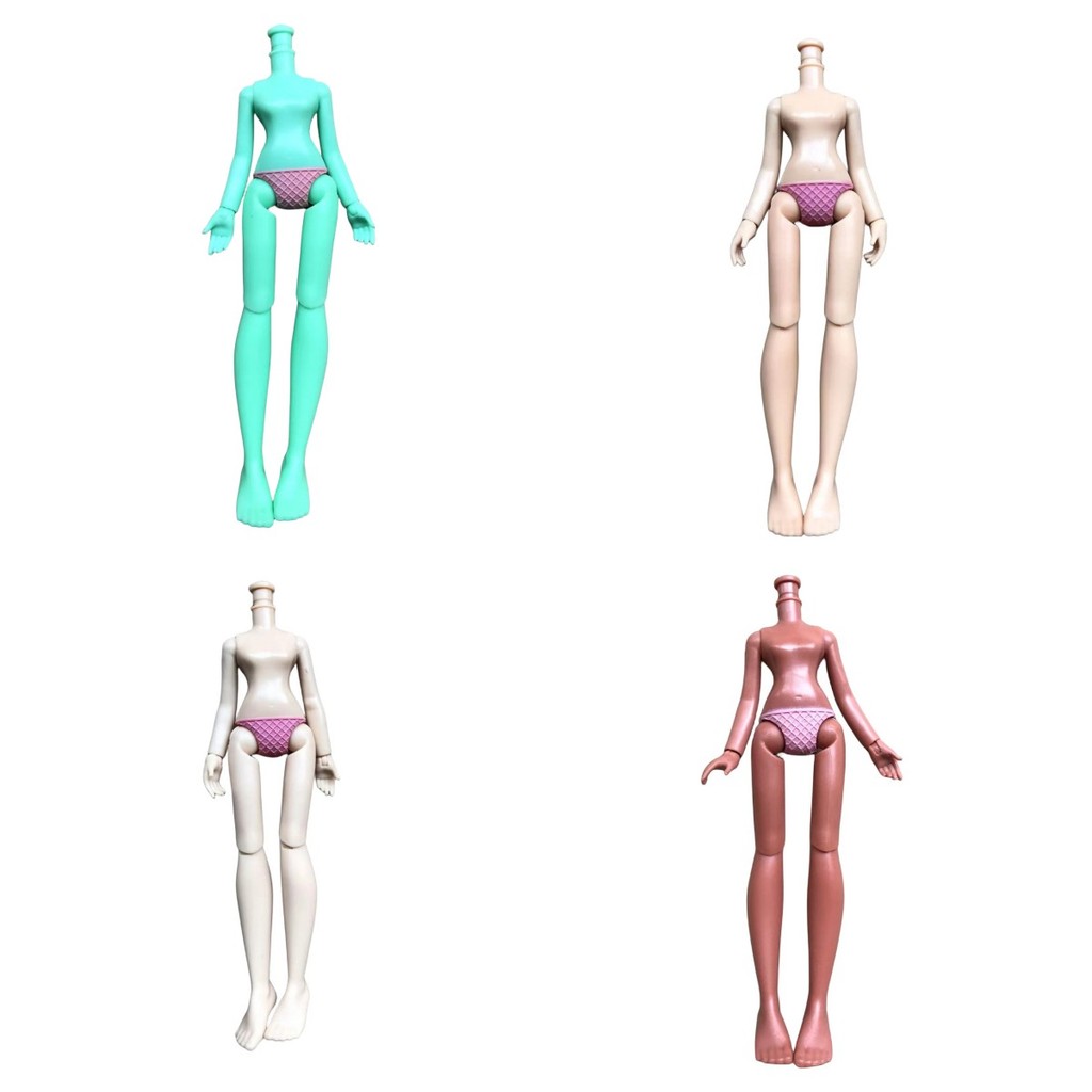 Slim Doll Body Joints Movable 15cm Body Figures Green Brown White Beige Color For Female Doll Heads 