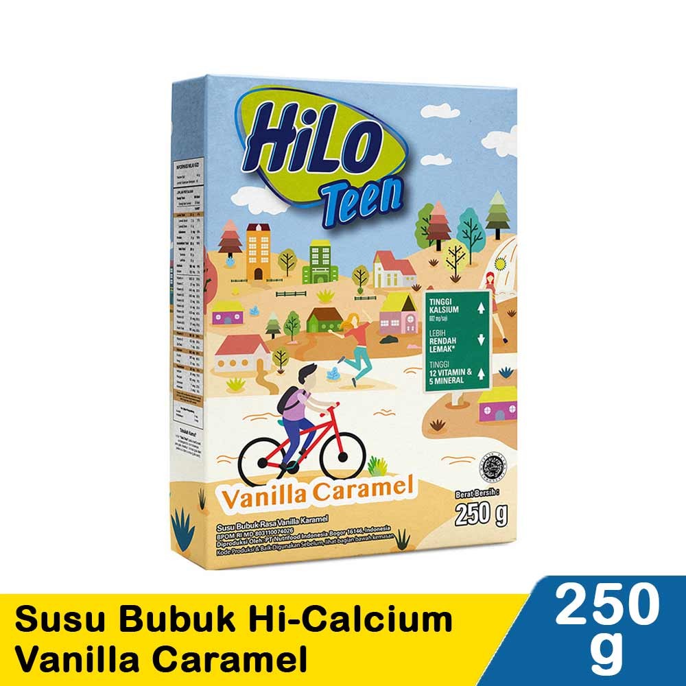 HILO TEEN SUSU BUBUK HI-CALCIUM VANILA CARAMEL 250g