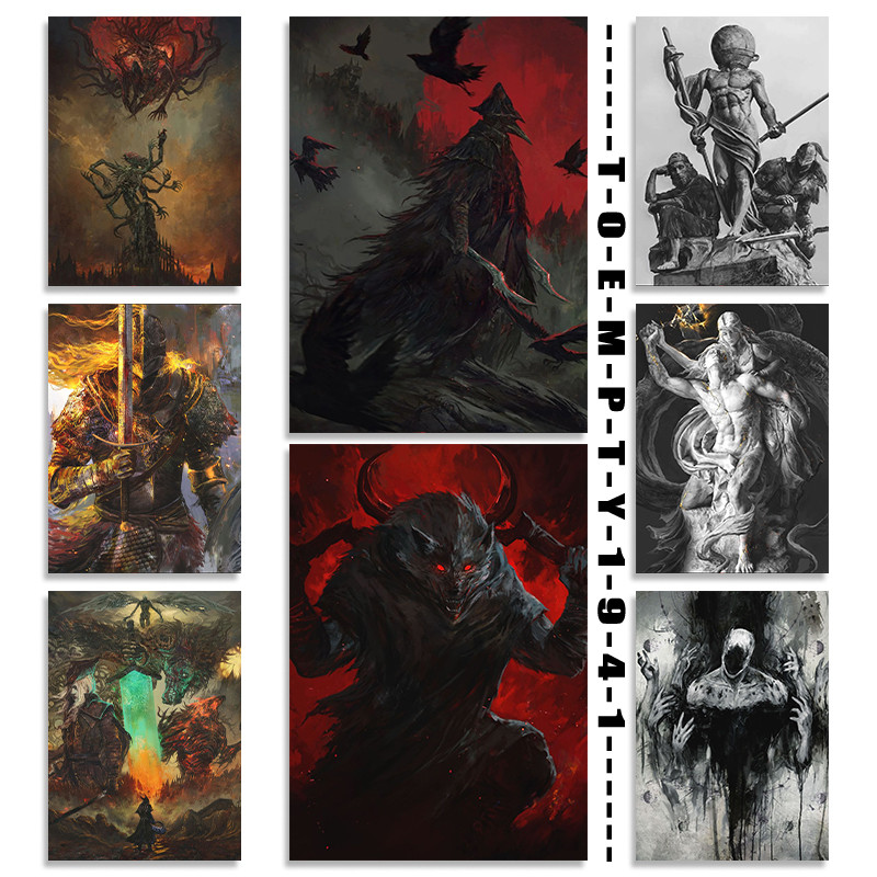 Dark Fantasy Art Gothic Poster Canvas Printing Fantasy Dark Soul Wall Art Decor Gothic Style Home Ga