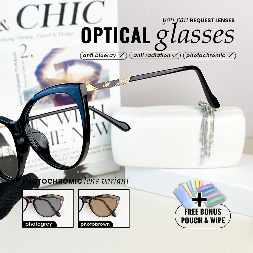 (Free Box & Lap) Kacamata Photocromic Anti Radiasi kaca mata Minus Wanita Pria Cowok Elastik Matahar
