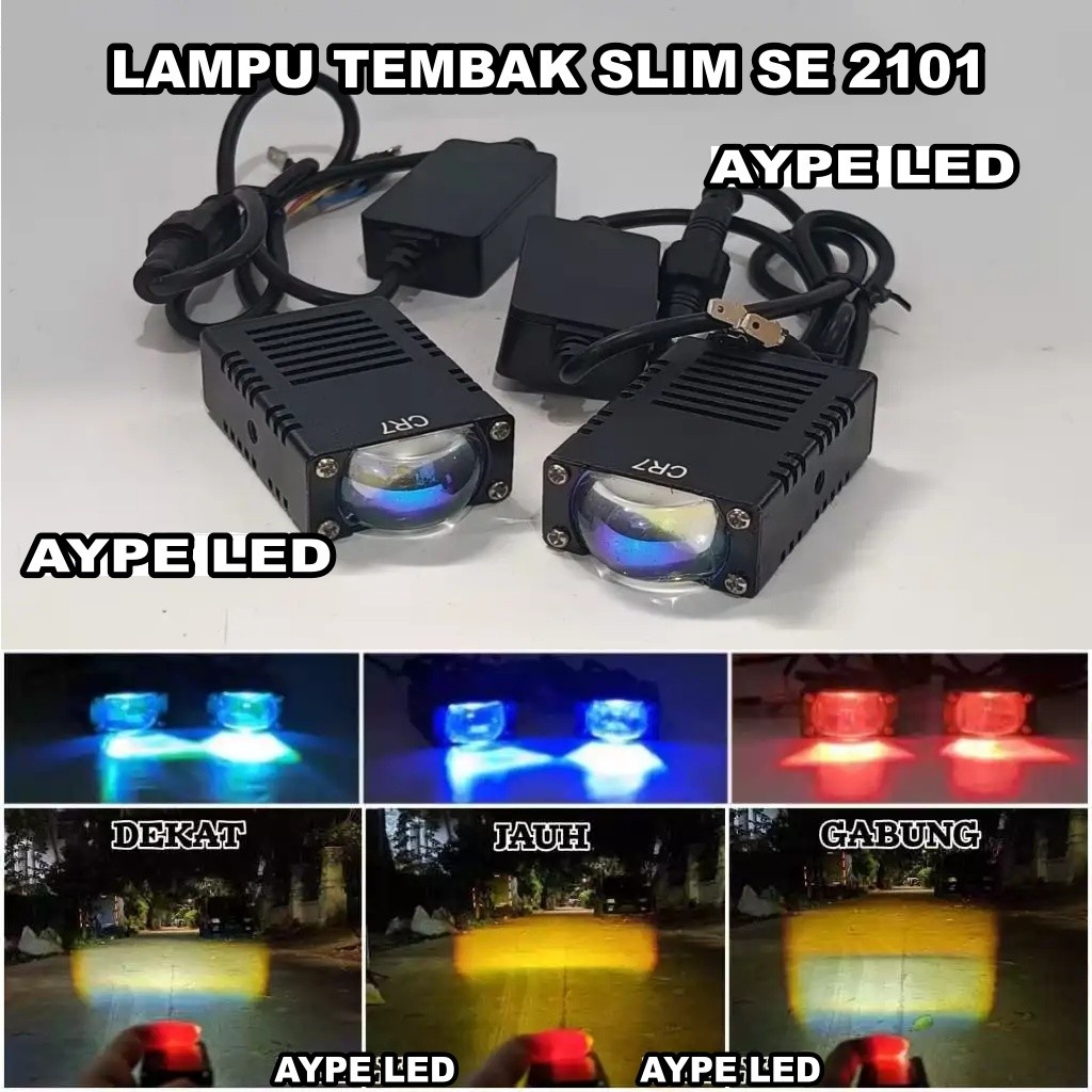 Mini Laser Slim CR7 2101 XS-1 PRO Lampu Tembak Sorot Gepeng Kipas Pendingin Demon Eyes 2 Warna