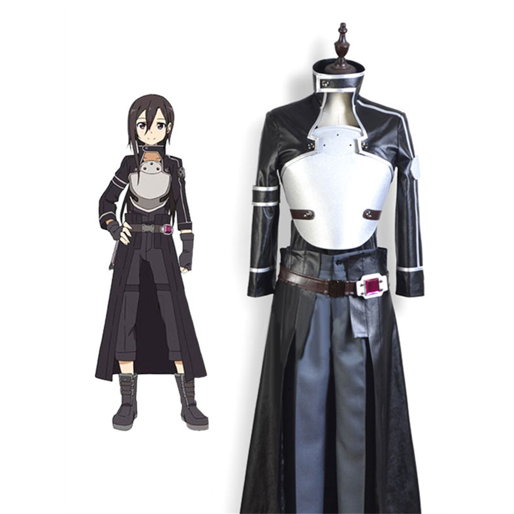 Sword Art Online 2 Kirito Kirigaya Kazuto GGO Kirito Cosplay Costume Unisex Halloween Costume Unifor