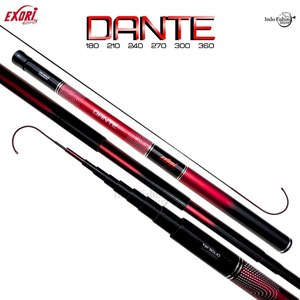 Indostar Surabaya Joran Tegek EXORI Dante 180 210 240 270 300 360 Carbon Pole Ruas Pendek Ujung Soli