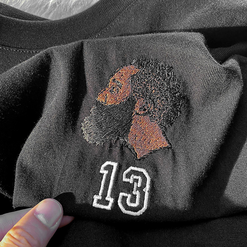 Iverson Bordir T-shirt berat katun lengan pendek lesbian longgar kemeja atasan