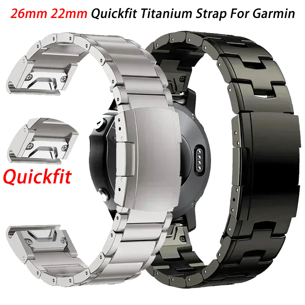 26mm 22mm Quickfit Titanium Strap For Garmin Fenix 8 43/6/6XPro/7/7X/5X/5XPlus/ Metal Release Watch 