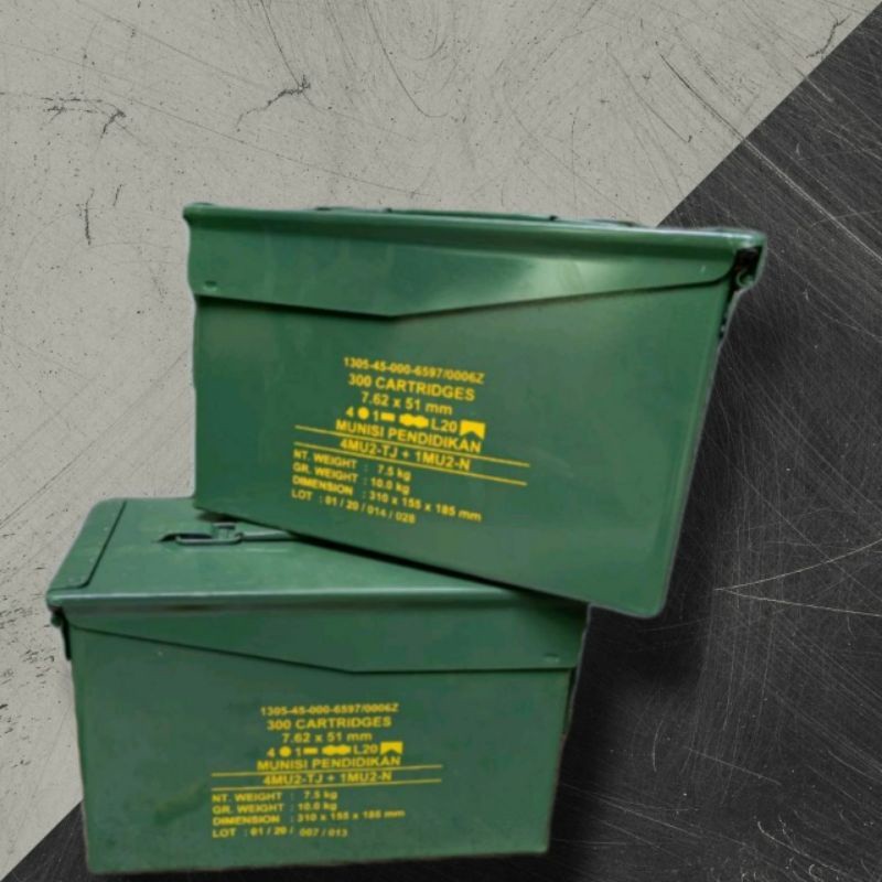 JANGANLIRIK Tool Box Besi/ kotak Peluru / Kotak munisi Penyimpanan Pindad Serbaguna
