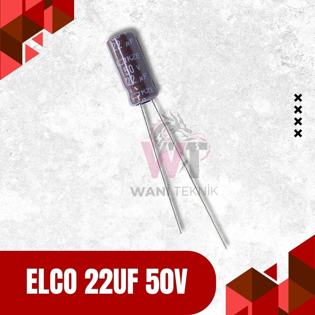 Kapasitor Elco 22UF/50V - Cocok untuk Berbagai Rangkaian HV