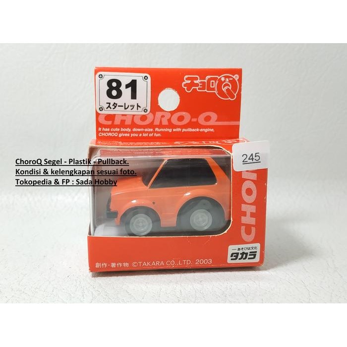 DCT... Choro Q ChoroQ No 81 Toyota Starlet KP61 Orange