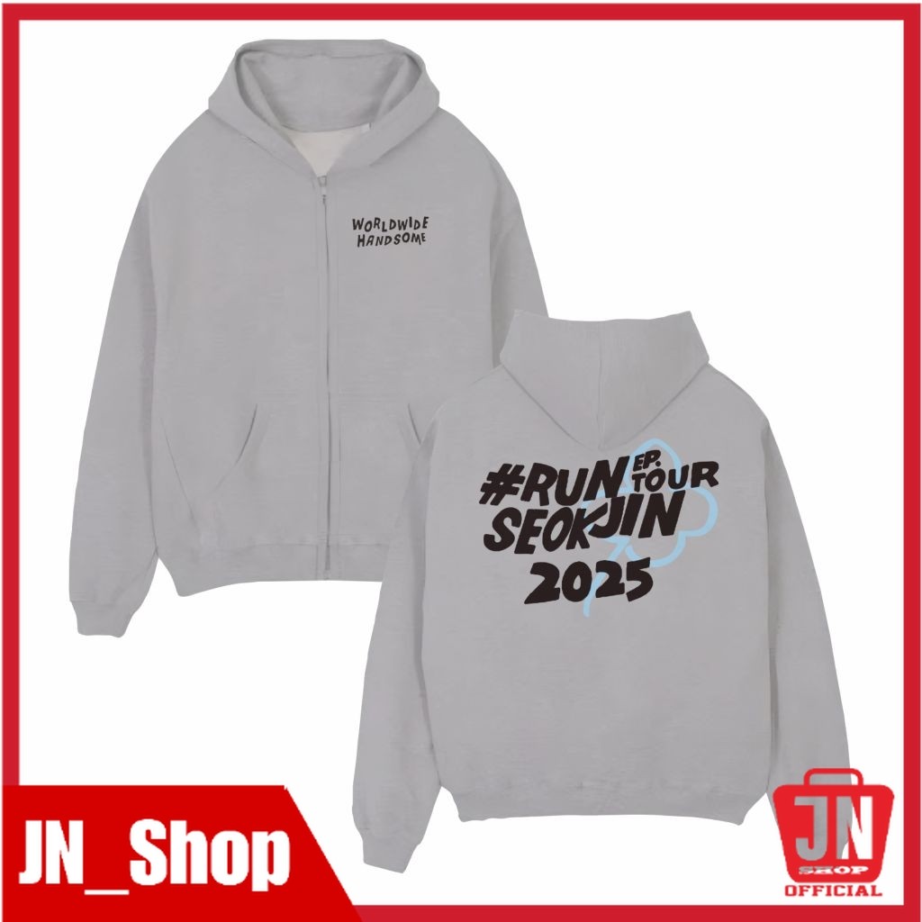 JNSHOP Hoodie Zipper Bangtan Run Seokjin Tour 2025 DB