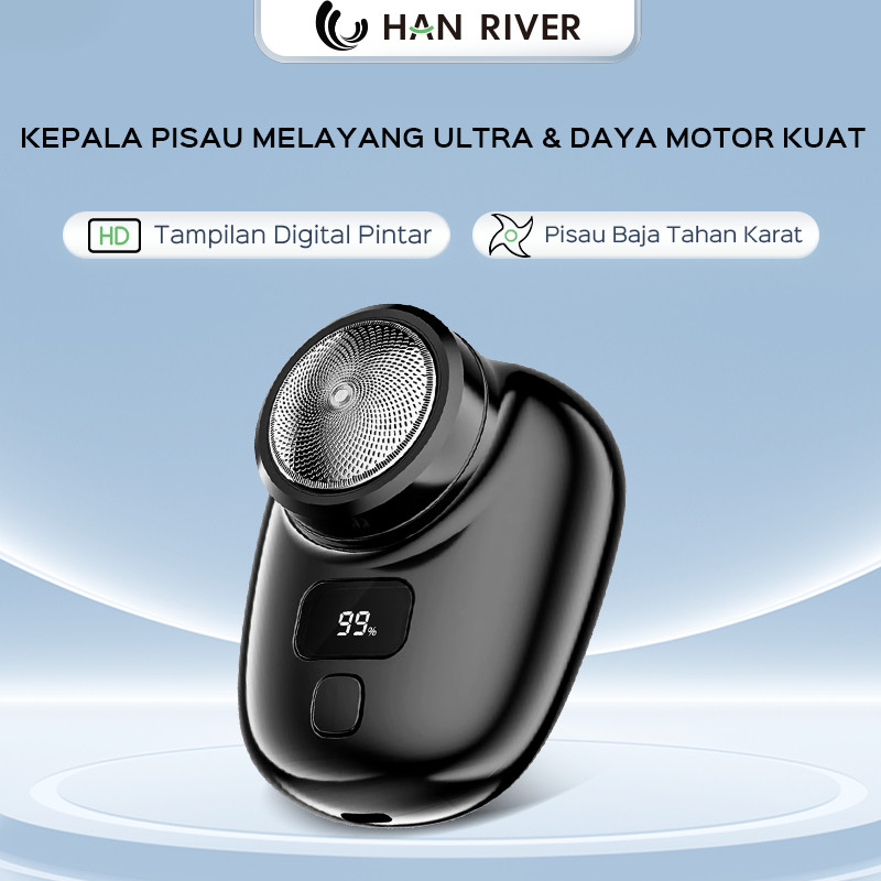 HAN RIVER Alat Cukur Kumis Dan Jenggot Mini Portable Cukur Kumis Elektrik Pria Alat Cukur