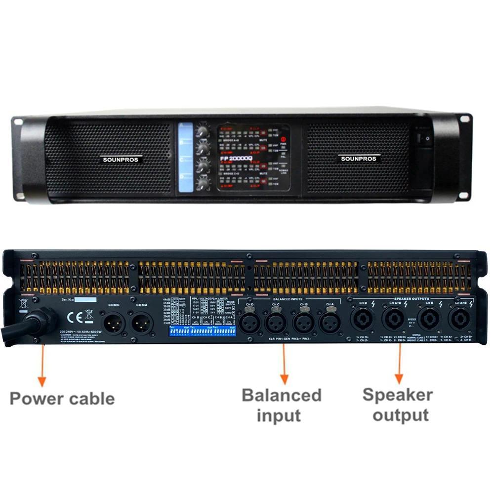 FP20000Q 4channels Power Amplifier 20000watts ClassTD  Professional Auo Amplifiers Subwoofer Speaker