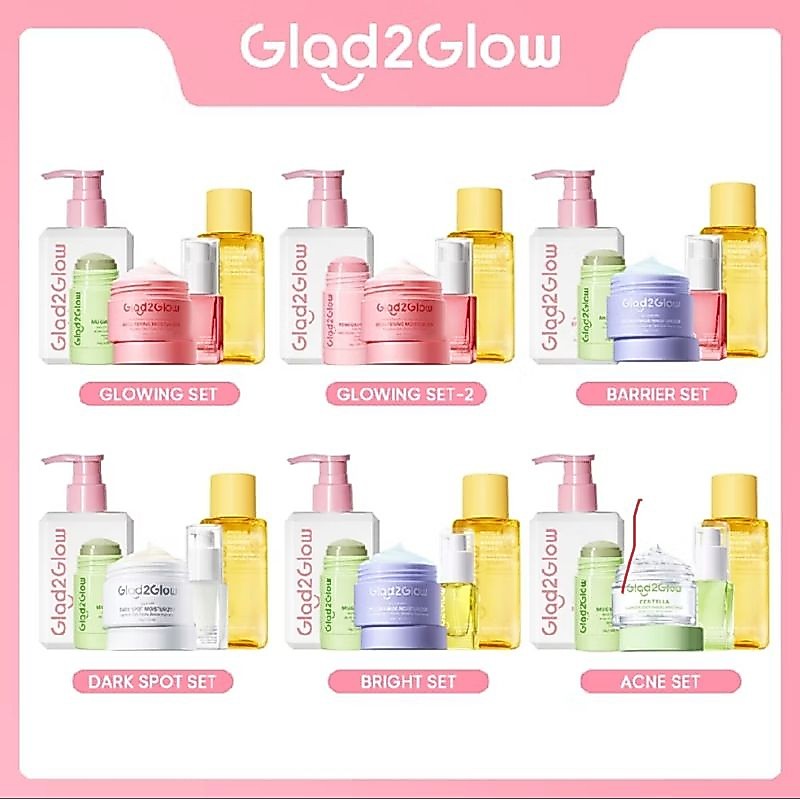 【PRE-ORDER】SPECIAL BUNDLE 5in1 Glad2Glow 5pcs Paket Skincare Moisturizer Serum Face Wash Clay Mask S