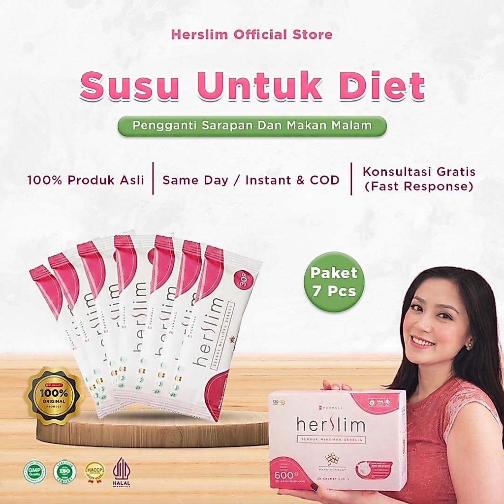 Herwell Herslim - Paket 7 Porsi Meal Replacement - Herslim Official Store