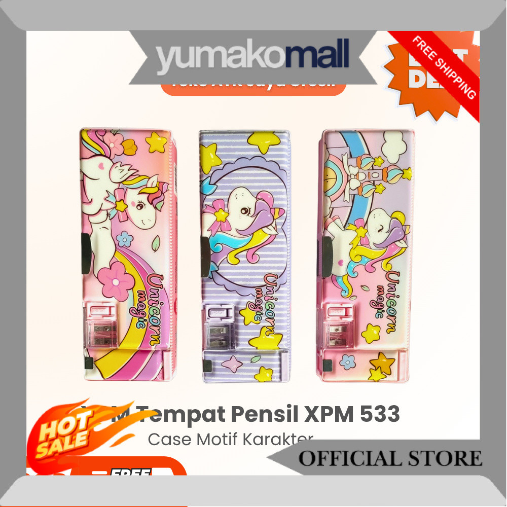 XPM Tempat Pensil Magnet XPM-533 / Case Pensil Motif Karakter Lucu IJG