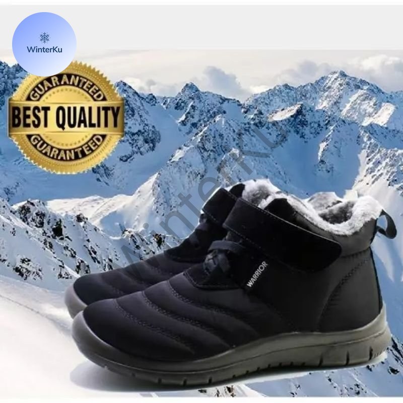 WinterKu Sepatu Boots Pria Musim Dingin | Men's Winter Snow Boots Waterproof Anti-Slip Fleece