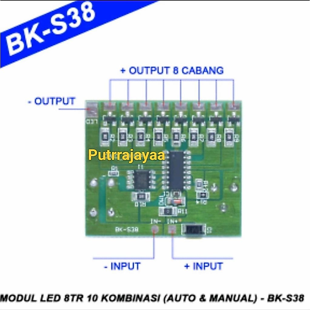 Modul Led 8TR BK-S38 Modul Running 10 Mode Save Memori
