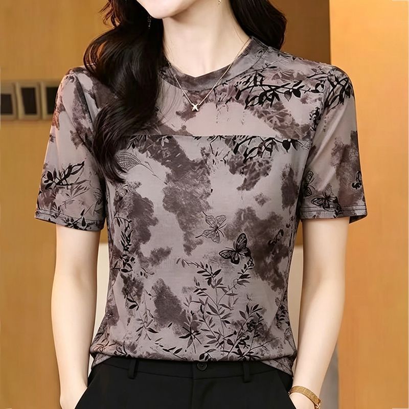 Double-layer mesh breathable top T-shirt