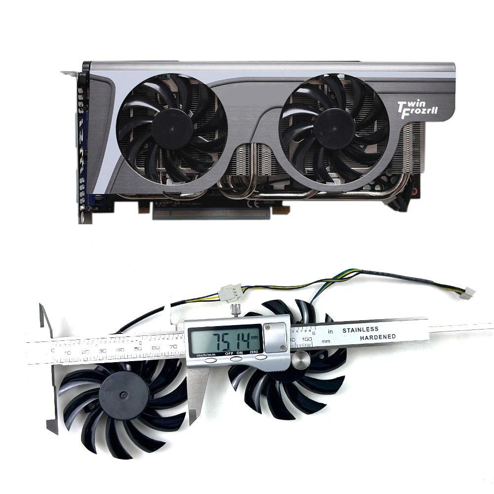 NEW Cooling Fan 75mm 4pin PLD08010S12HH For MSI GTX 460 560 570 Twin frozr ii Zotac GTX770 Video Car