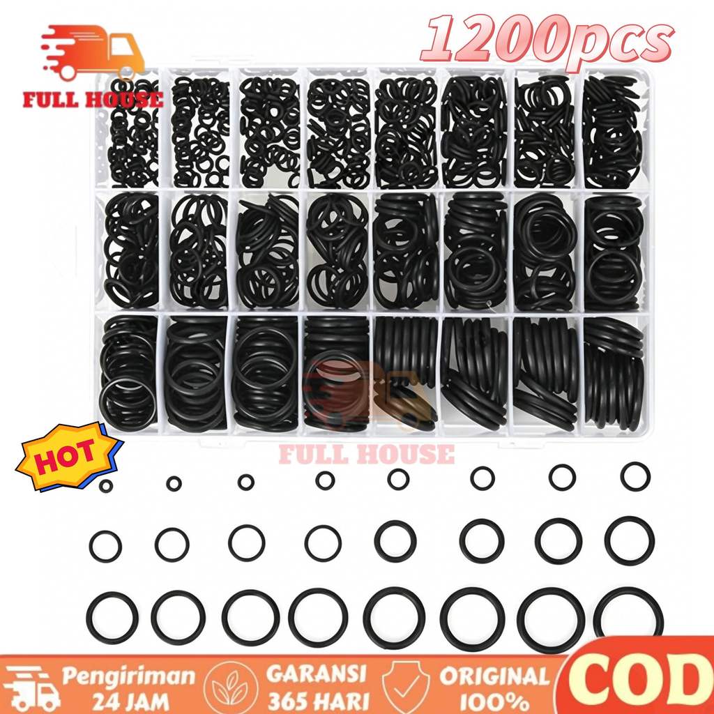COD 1200 PCS Sil O Ring Karet Seal O ring PCP Sil Oring Karet Seal Oring 1 Set Sil Oring Box Hidroli