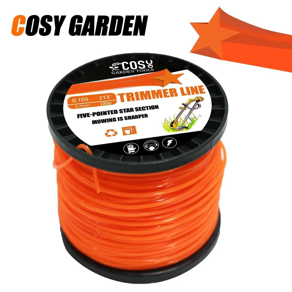 3.0mm/4.0mmBrush Cutter Sharp Rope Grass Mower Pentagram Nylon Mowing Trimmer Line Trimmer Head Stri