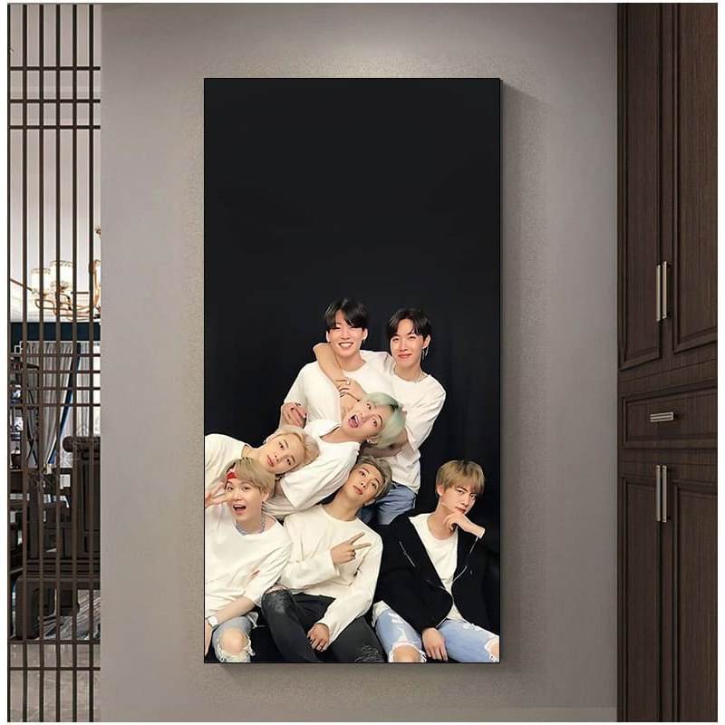 Wallpaper Lukisan Dinding Kpop Idol BTS - Dekorasi Kamar Kpop Premium
