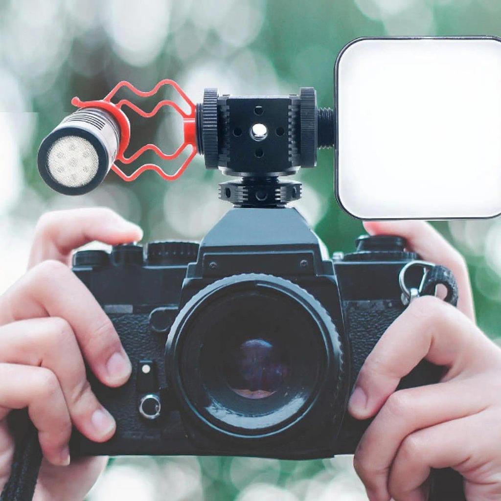 Triple Cold Shoe Mount Compact Universal Mounting Hot Shoe Extension Bracket