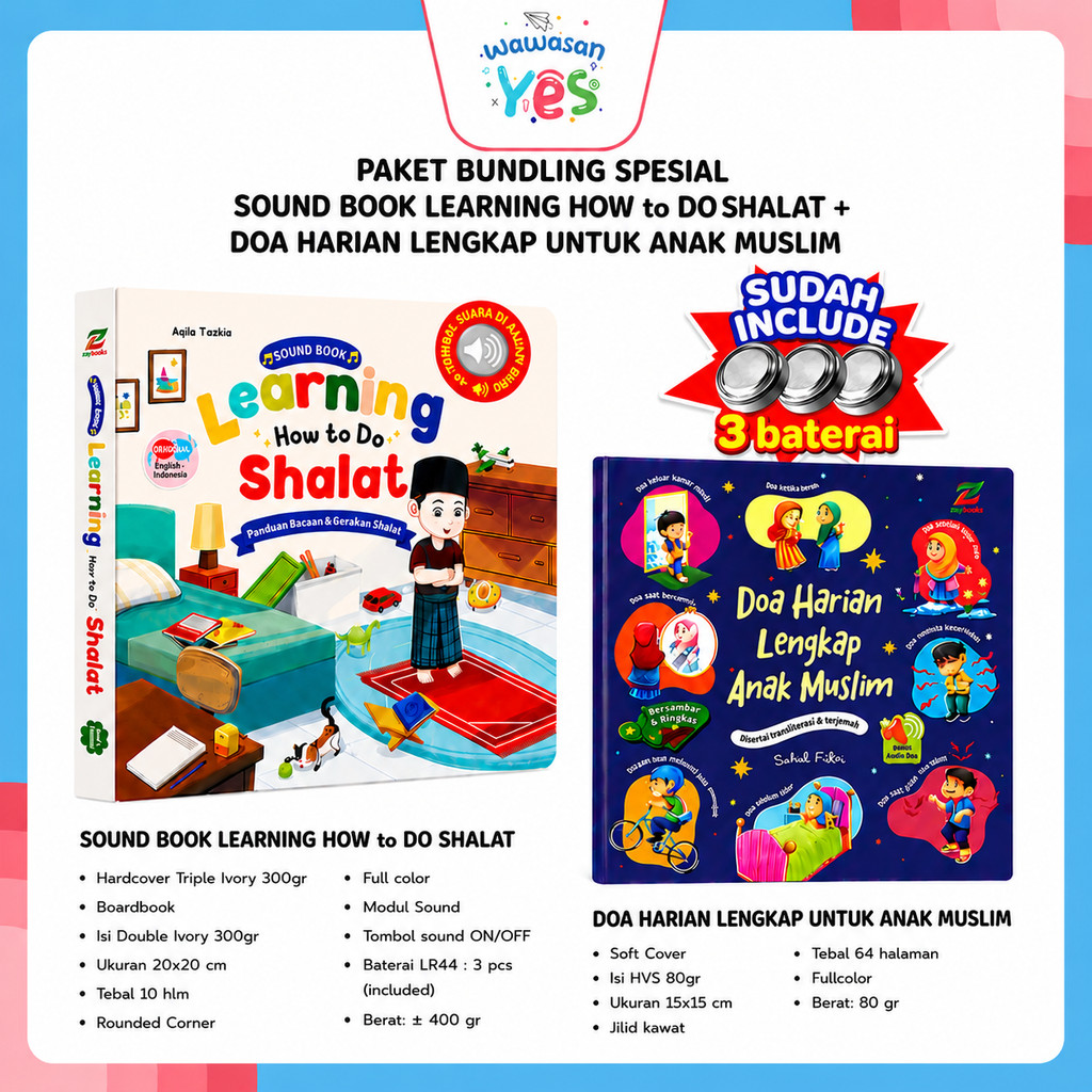 buku belajar soundbook learning how to do sholat shalat anak bersuara ziyadbooks official