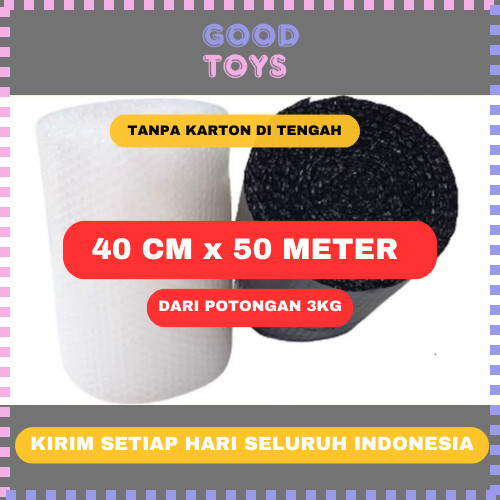 

Bubble Wrap 40cm x 50meter Hitam Bening Tebal