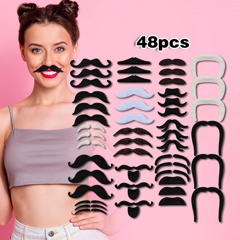 48pcs Kumis Gentlement Fake Mustache / Kumis Jenggot Palsu / Brewok Brengos Cosplay