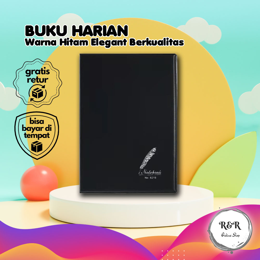 

Buku Diary Warna Hitam Buku Catatan Kulit Notebook Serbaguna Buku Tulis Harian Fashionable Desain Premium