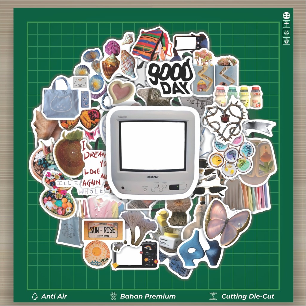 

HOT 50 PCS STIKER Stiker Aesthetic Retro Whimsy Vibes Stiker Fashion Cars Decal Dingin Kartu Album Custom Vinyl Anti Air- Sticker Aesthetic Buku Journal Koper Casing HP Tablet Laptop Helm Motor Botol Minum