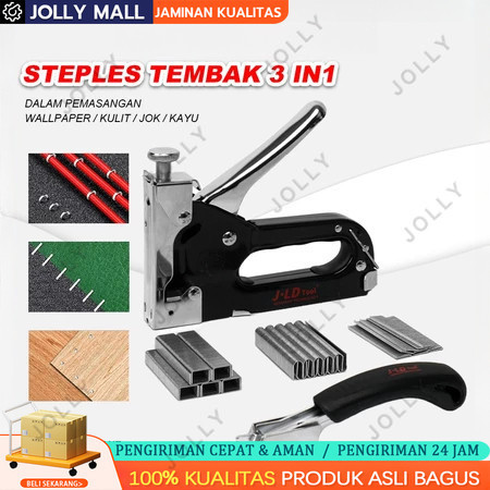 

Steples Tembak 3 In1 Stapler Gun Tacker 4 - 14 Mm Stapler Hekter Heavy Duty Alat Perkakas
