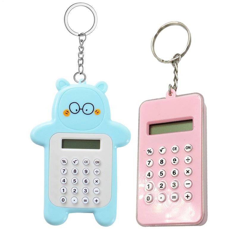 

Calculator Keychain Mini Calculator Portable Cartoon Bear Ultra-thin Button Calculator Backpack Decorating Supplies for Child