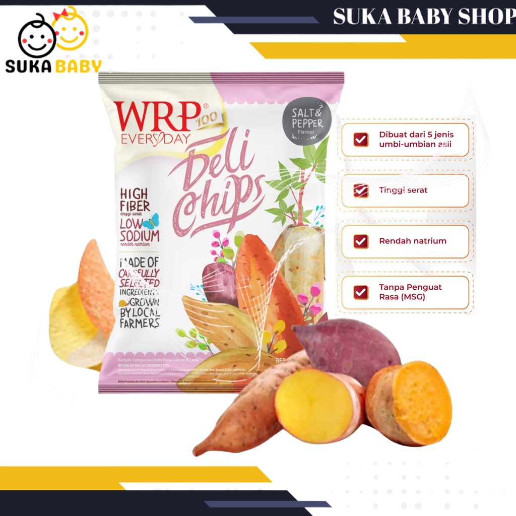 

WRP Delichips Mix Roots 40g Keripik Deli Chips Non MSG Cemilan Umbian Sehat Suka Baby