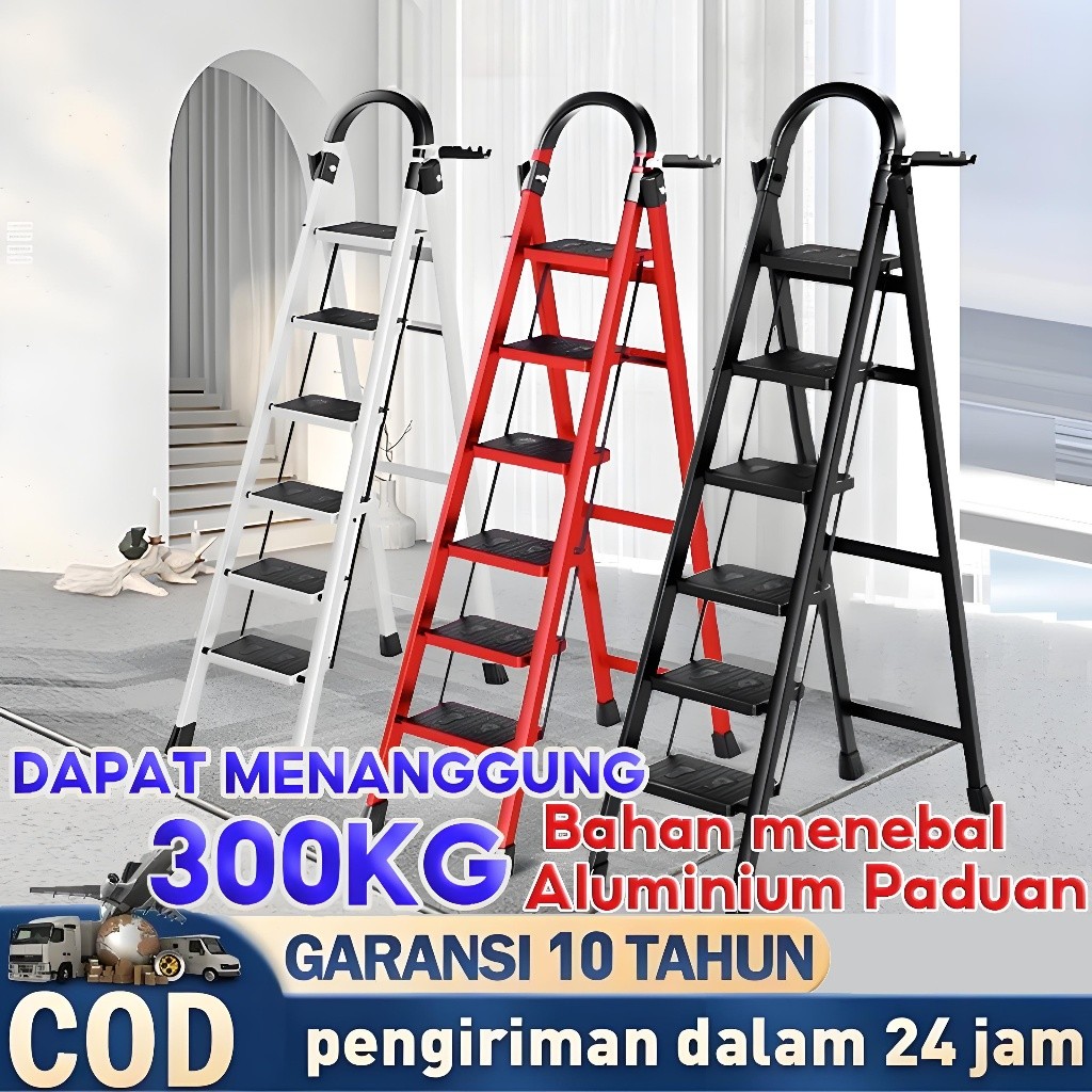 Tangga Lipat Aluminium 6 meter tangga lipat plafon murah Tangga Lipat 6/7/8 Step Portabel Tangga