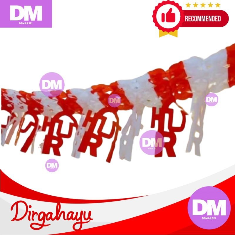 Promo Garland HUT RI Dekorasi HUT RI Rarawis HUT RI Hiasan HUT RI Garland Merah Putih Bendera Merah 