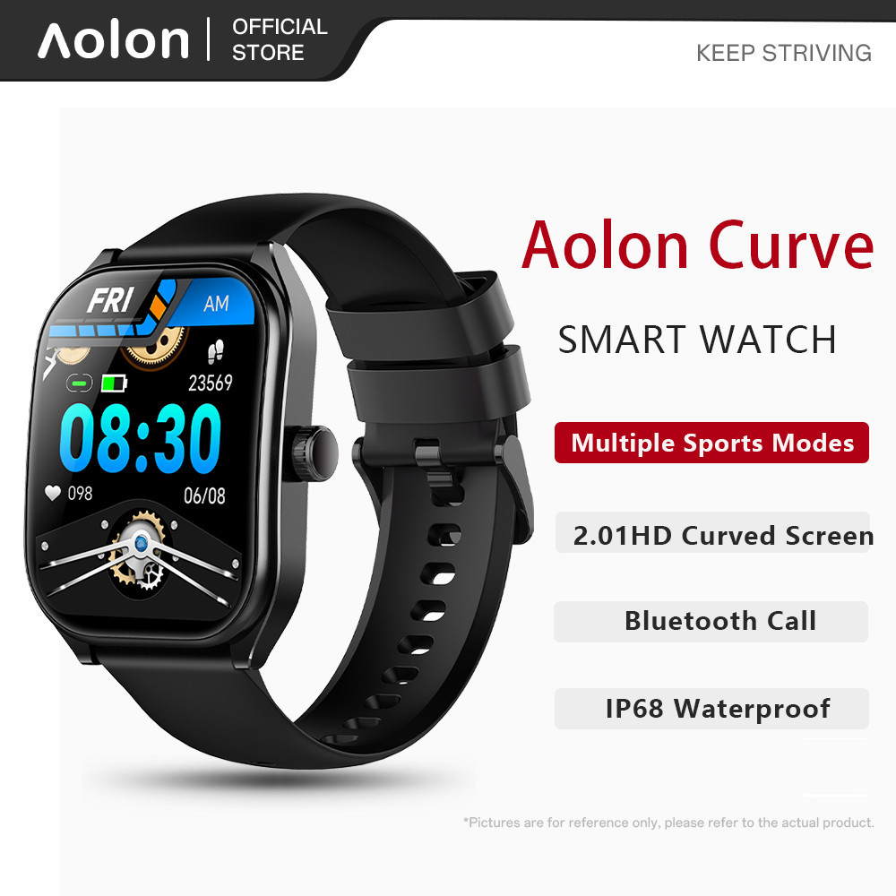 

Aolon Curve Smartwatch IP68 Original Bluetooth Call Heart Rate&Blood Oxygen Sleeping Monitoring Custom Wallpaper Health 2.01-inch Curved IPS Screen
