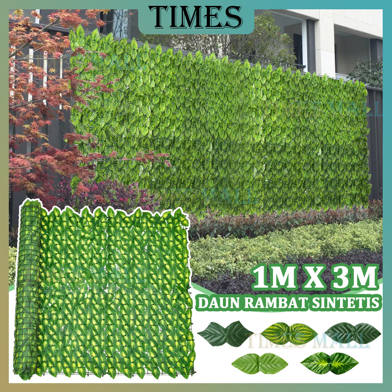 Rumput Dinding Sintetis Dekorasi Dinding Daun Rambat Pagar 3 Meter x 1 Meter Premium / Daun Artifici