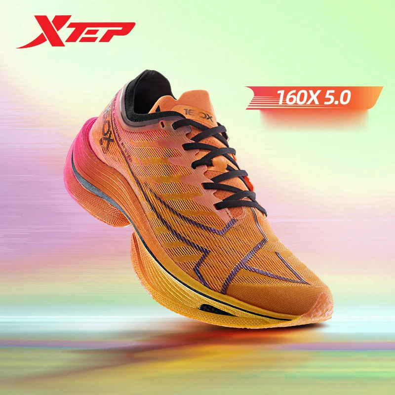 Xtep 160X 5.0 Running Shoes Professional Marathon PB Carbon Plate Sport Shoe Cushioning Shock Absorp