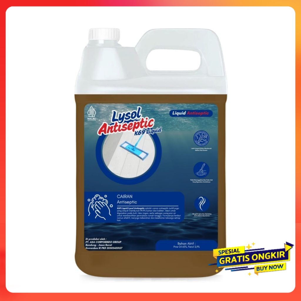 K69 Lysol Anti Bakteri Pembersih Lantai - Membersihkan dan Melindungi Lantai dari Bakteri dan Kuman