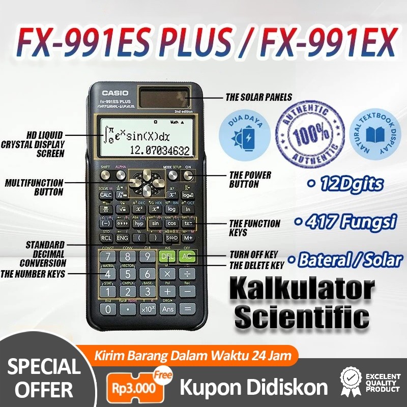 

Kalkulator Scientific Casio Calculator Casio Fx 991 Id Plus Ex Kalkulator Ilmiah Kalkulator Sekolah