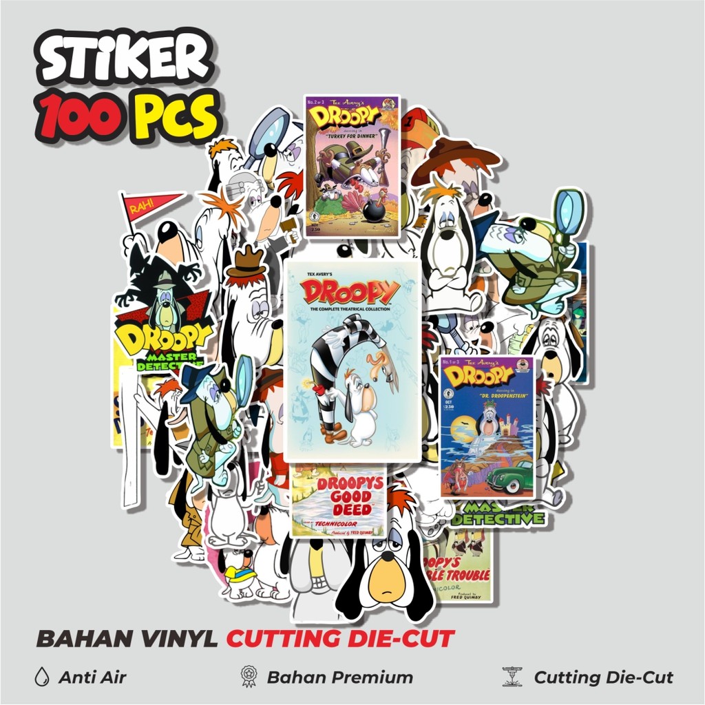 

Terbaru! 50 pcs Stiker Kartun Droopy Dog Dekorasi Lucu Kreatif untuk Notebook, Skateboard, HP