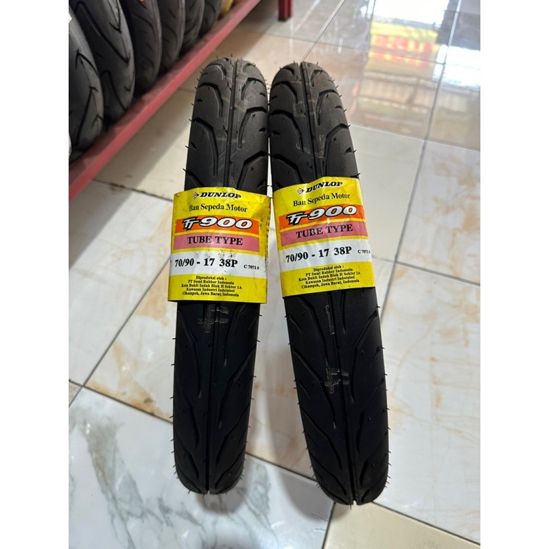 (HB) BAN MOTOR DUNLOP TT900 NON TUBLES RING 17 80 / 90 , 70 / 90 - 17 ORIGINAL TUBE TYPE BUKAN TUBLE