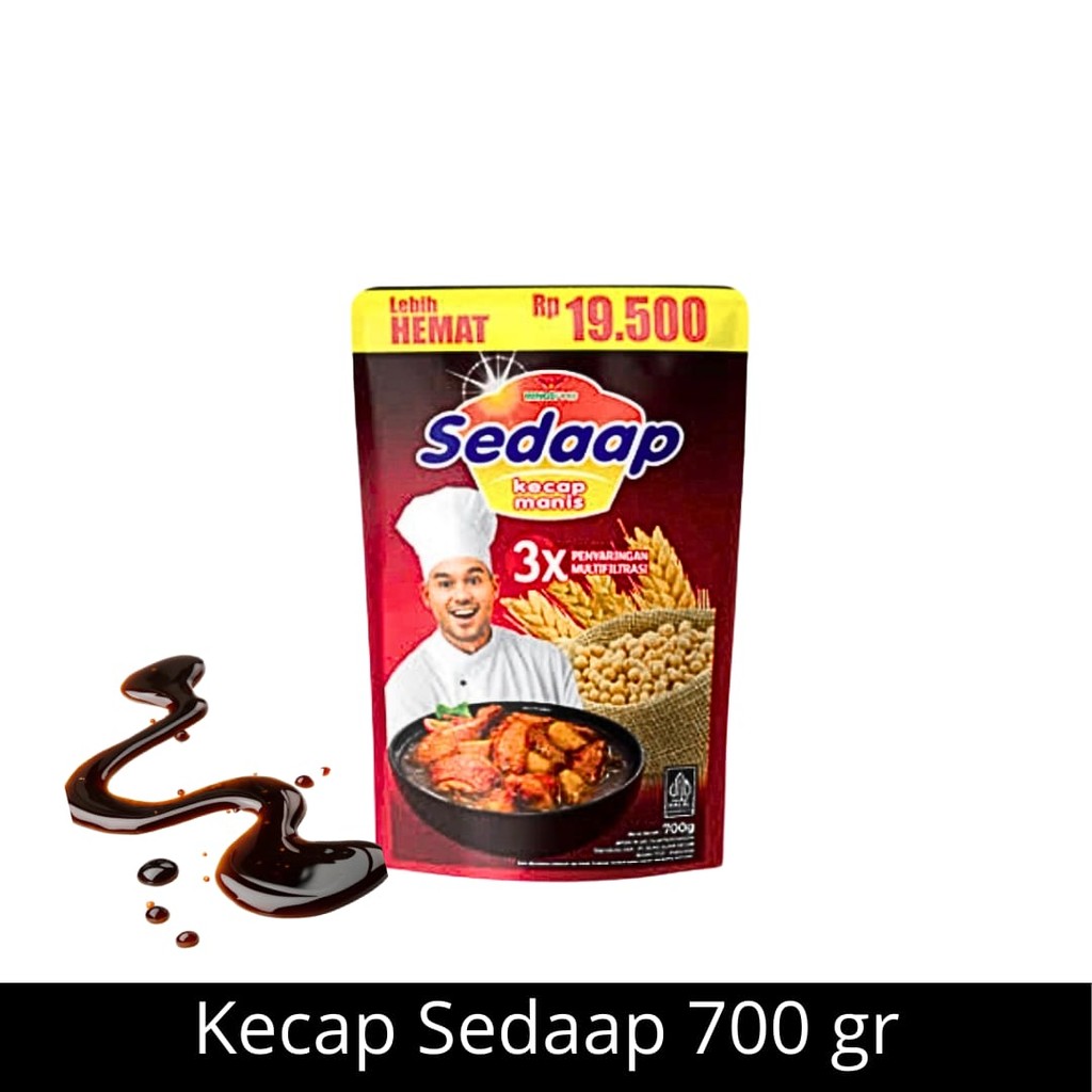 

Sedaap Kecap Manis Pouch 700 gr - Lebih Hemat Kecap Sedaap 700 gr