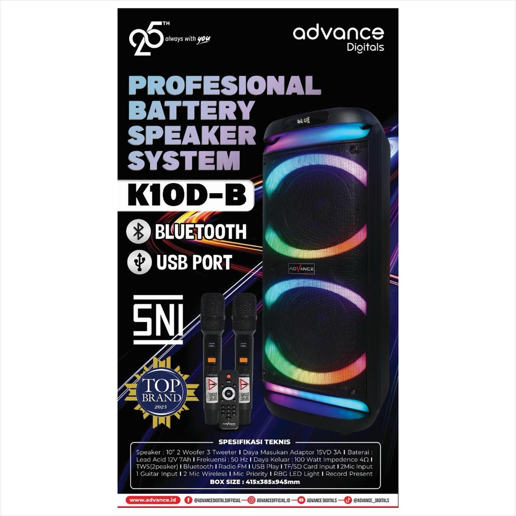 ADVANCE SPEAKER BLUETOOTH K10D-B