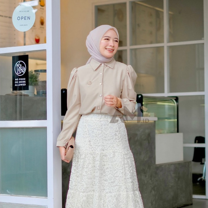 [𝗭𝗮𝗵𝗮𝗿𝗮 𝗠𝗼𝗱𝗲] Hyeri Shirt / Top Cotton Madonna / Atasan Wanita / Fashion Hijab Muslim