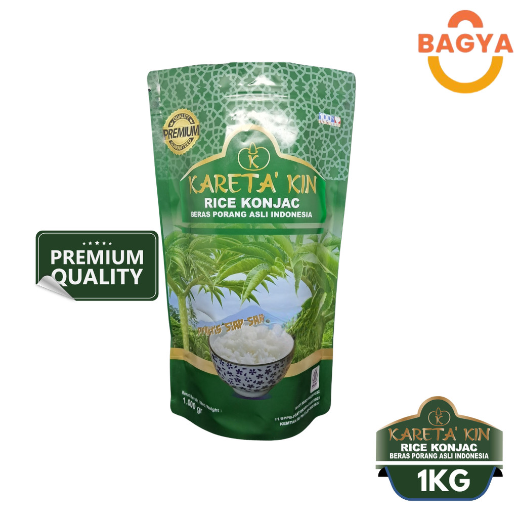 

Premium Kareta Kin Beras Diet Porang 1Kg Shirataki Konjac Rice Rendah Kalori Rendah Karbohidrat