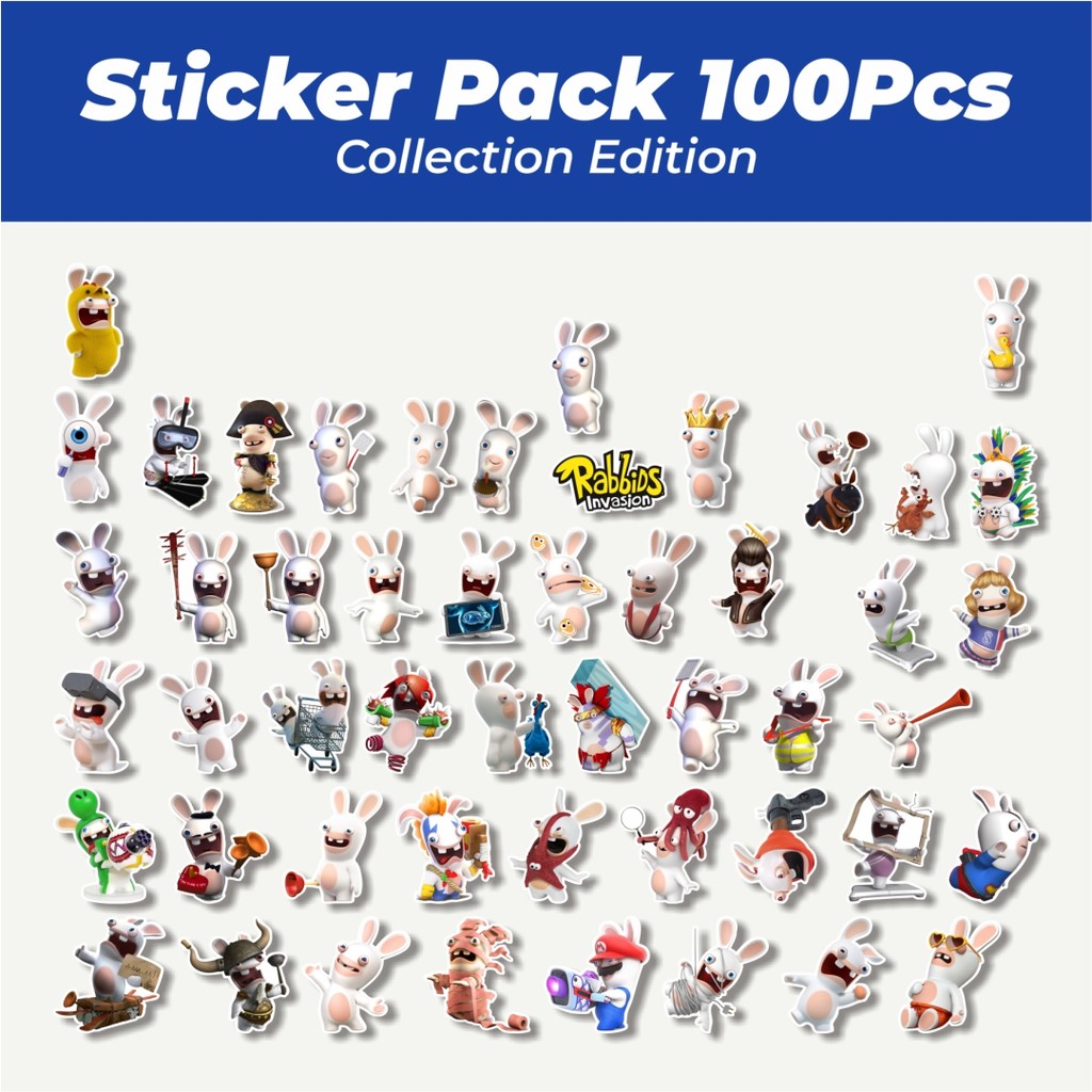 

Hot Stiker Kartun Rabbids Invasion Lucu Anti Air Stikers Berperekat Waterproof Sticker Decal Buat Motor Helm Buku Journal Koper Casing HP Laptop Botol Minum