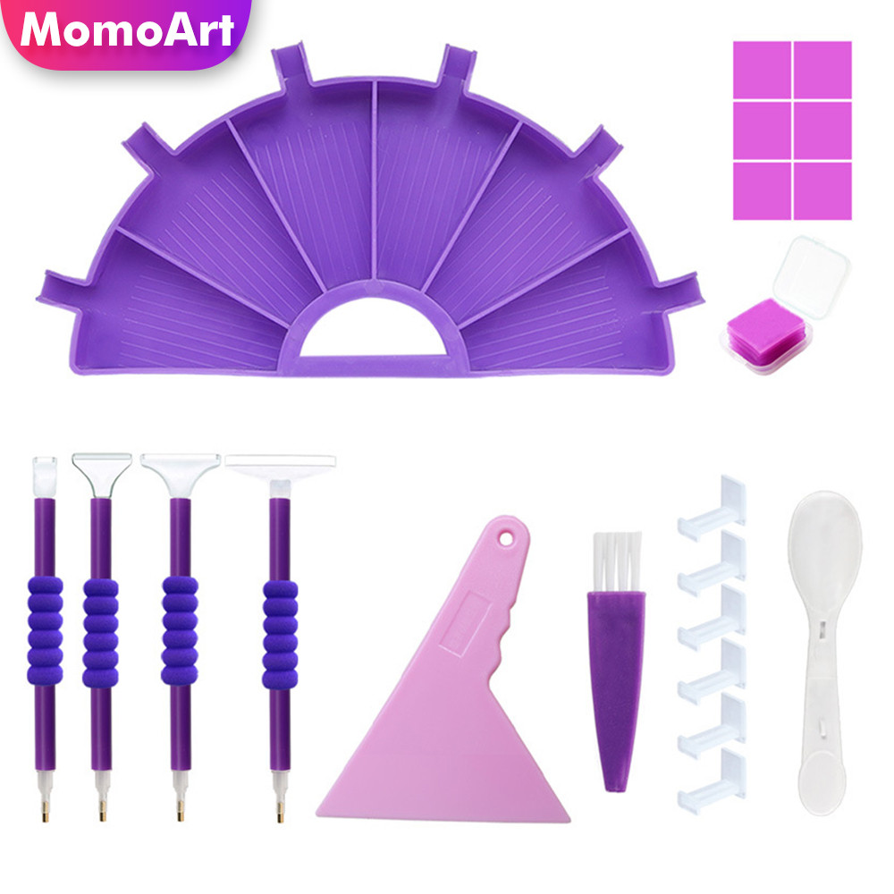 

MomoArt Large Capacity amond Painting Accessories Rhinestones Tray Tools Kits Embroidery Crafts Storage Box